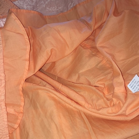 SHEIN X Orange Sherbet Embossed Very Full Puff Sleeve Lace Up Neckline S/S - Picture 11 of 11